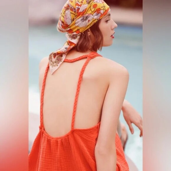 Anthropologie XS Braided Halter Mini Dress Beachy - Picture 3 of 10